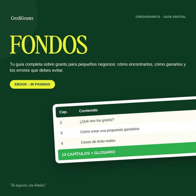 FONDOS: guía completa sobre grants para pequeños negocios — CrediGrants