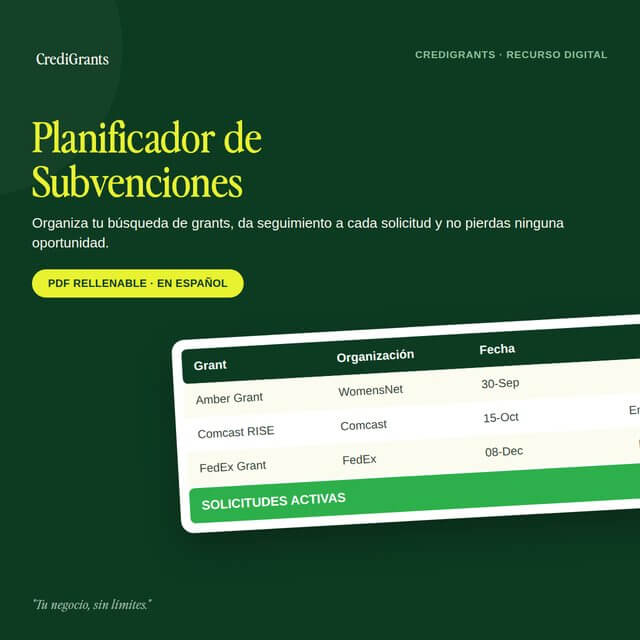 Planificador de Subvenciones para pequeñas y medianas empresas — CrediGrants